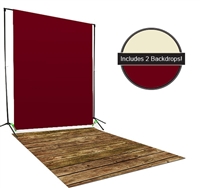 Cream & Red Backdrop / Floordrop Set