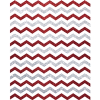 Silver and Red Glitter Chevron Printed Backdrop