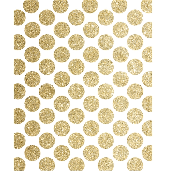 Gold Glitter Polka Dot Printed Backdrop