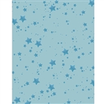 Blue Glitter Stars Printed Backdrop