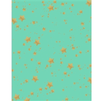 Mint and Gold Glitter Stars Printed Backdrop