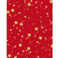 Red and Gold Glitter Stars Printed Backdrop