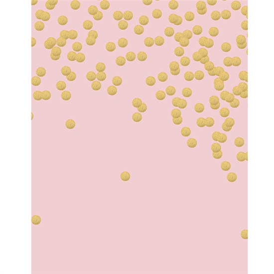 Pink and Gold Glitter Dots Backdrop