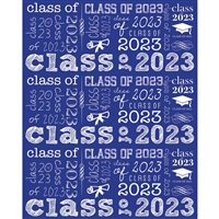 "Class of .." Blue Chalkboard Printed Backdrop