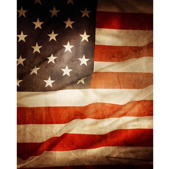 Grunge American Flag Printed Backdrop