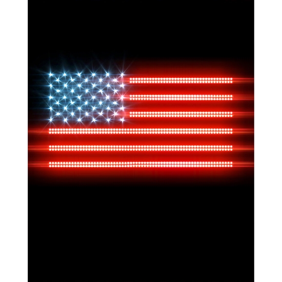 Glowing American Flag Printed Backdrop