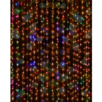 Dangling Christmas Lights Printed Backdrop