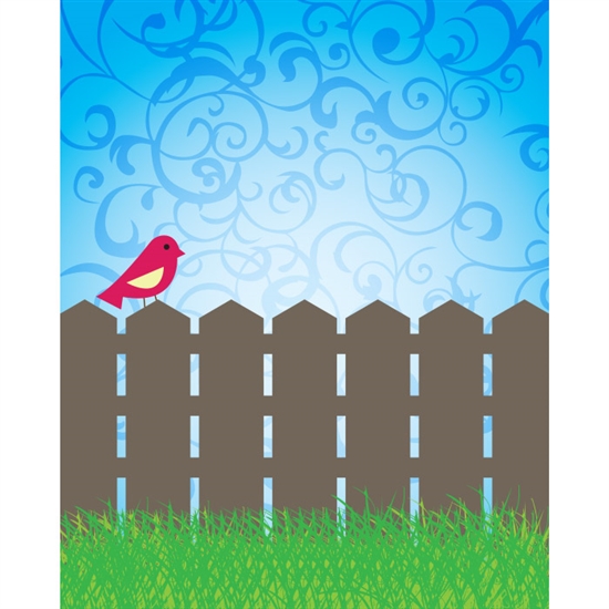 Bird on a Fence Printed Backdrop