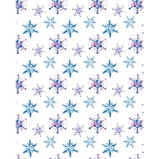 Watercolor Snowflakes Printed Backdrop