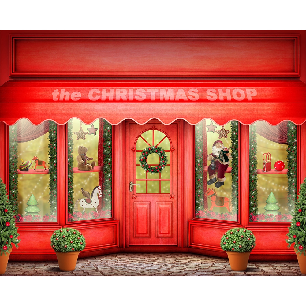 Christmas Toy Store Printed Backdrop | Backdrop Express