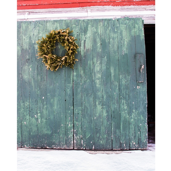 Holiday Barn Door Printed Backdrop
