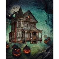 Haunted House Printed Backdrop