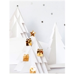 Paper Cut White Christmas Tree Printed Backdrop