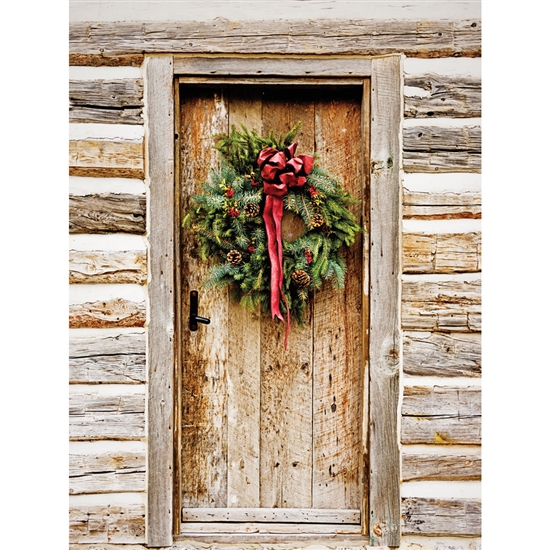 Rustic Christmas Wreath Backdrop