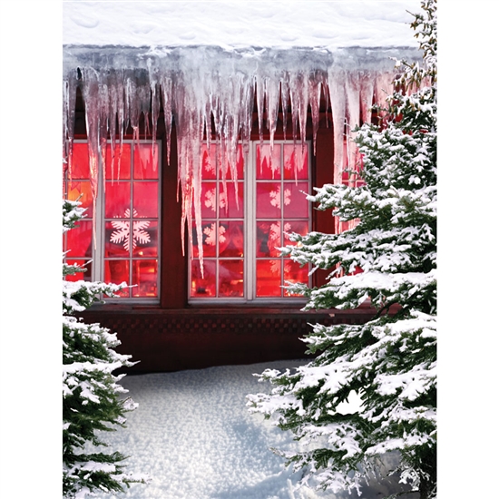 Icicle Cottage Printed Backdrop