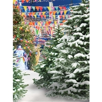 Christmas Trees Printed Backdrop
