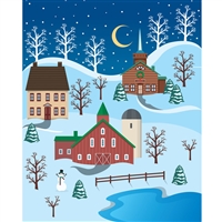 Winter Village Printed Backdrop