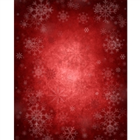 Crimson & Snowflakes Printed Backdrop