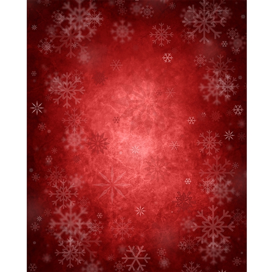 Crimson & Snowflakes Printed Backdrop