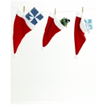 Santa's Hat Stockings Printed Backdrop