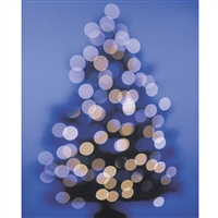 Blue Bokeh Christmas Tree Printed Backdrop