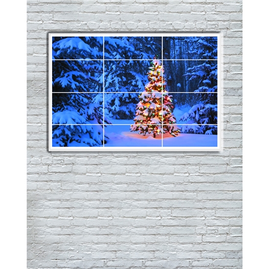 Christmas Window Printed Backdrop