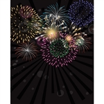 New Year's Eve Fireworks Printed Backdrop