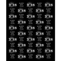 Silver New Year Step and Repeat Printed Backdrop