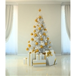 Gold & White Christmas Printed Backdrop