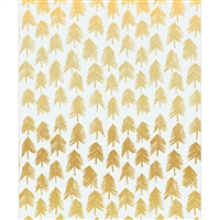 White & Gold Painted Trees Printed Backdrop