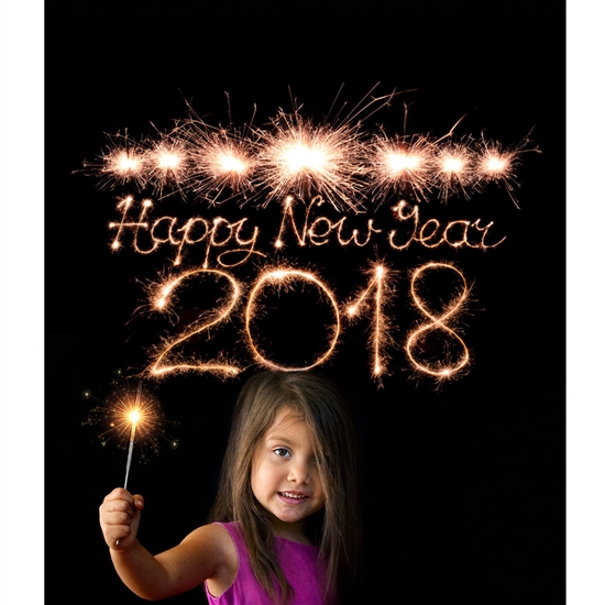 New Year Sparkler Printed Backdrop