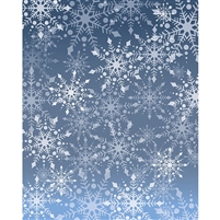 Blue & Gray Snowflakes Printed Backdrop