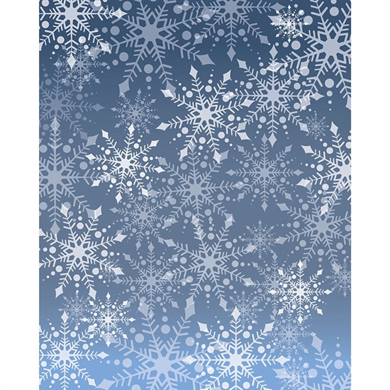Blue & Gray Snowflakes Printed Backdrop