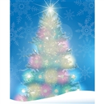 Lit Christmas Tree Printed Backdrop