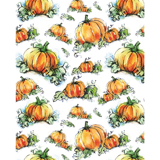 Watercolor Pumpkins Printed Backdrop