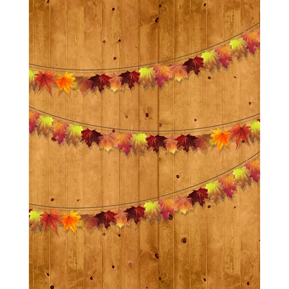 Autumn Garland Printed Backdrop | Backdrop Express