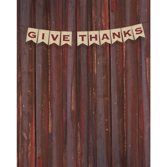 Give Thanks Banner Printed Backdrop
