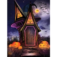 Witch's Halloween House Printed Backdrop