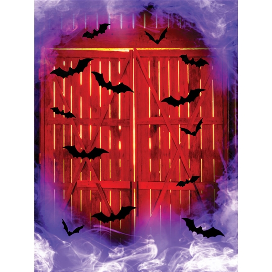 Spooky Barn Printed Backdrop