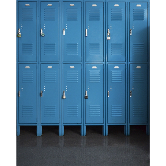 Blue Lockers Printed Backdrop