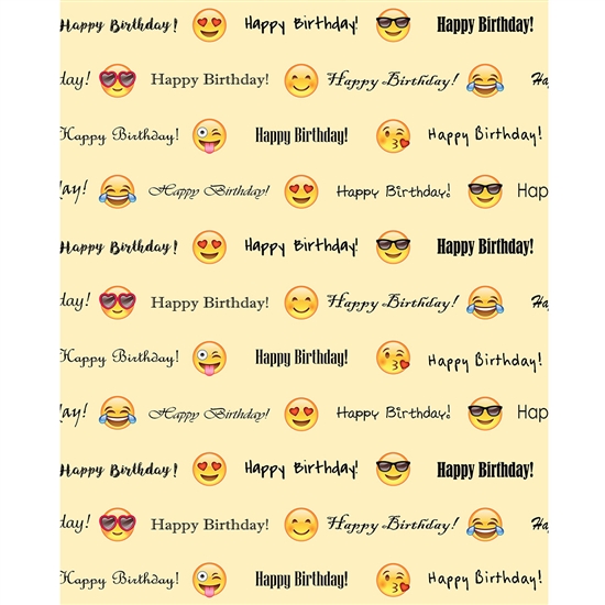 Emoji "Happy Birthday" Printed Backdrop
