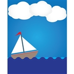 Sailing Boat  Printed Backdrop