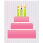 Pink Birthday Cake Printed Backdrop