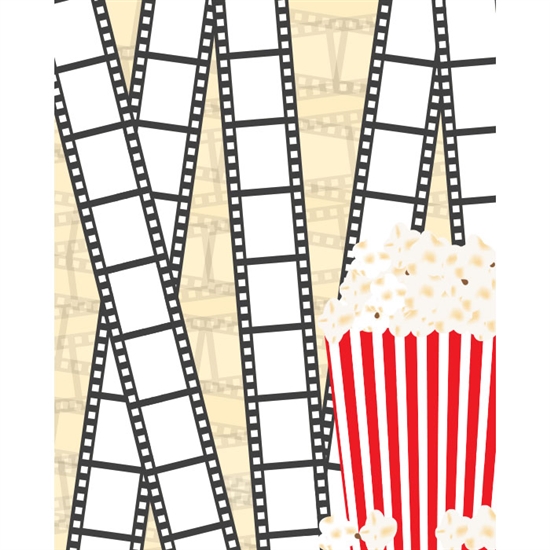 Movie Film & Popcorn Printed Backdrop