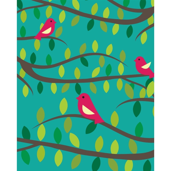 Birds in Trees Printed Backdrop