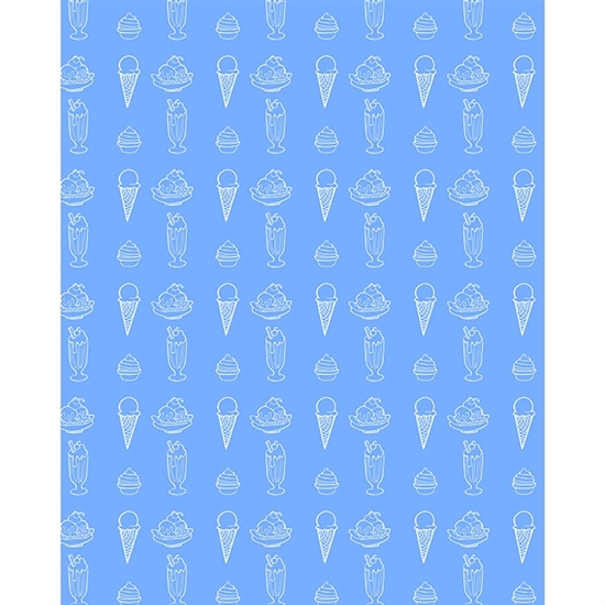 Blue Ice Cream Printed Backdrop