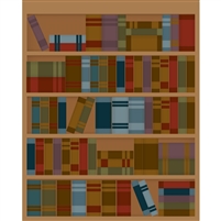 Library Bookcase Printed Backdrop