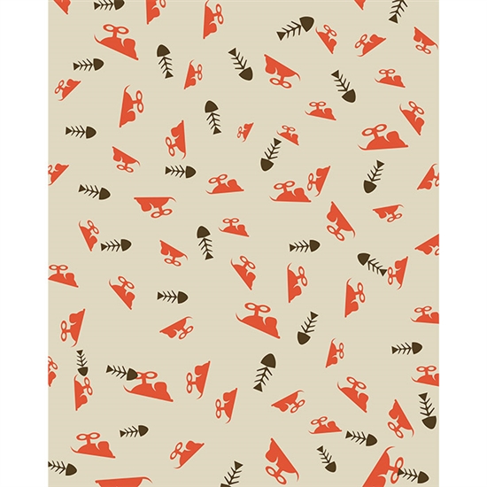 Cat Toy & Fish Printed Backdrop