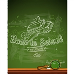 Magic School Bus Chalkboard Printed Backdrop