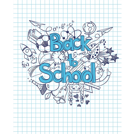 Back to School Grid Printed Backdrop